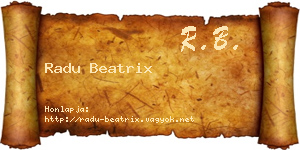 Radu Beatrix névjegykártya